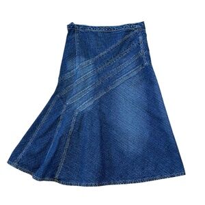 Lena Jeans Blue Flared Denim Skirt